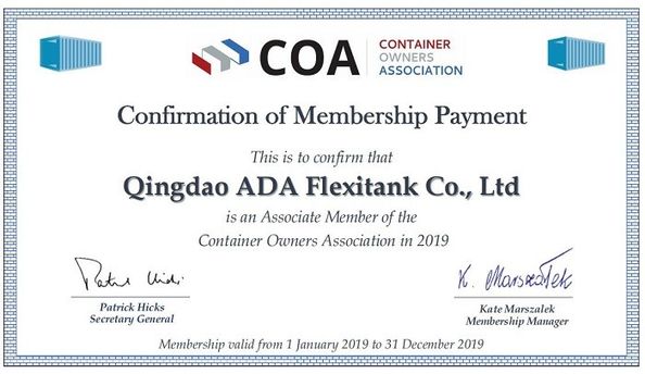Κίνα Qingdao ADA Flexitank Co., Ltd Πιστοποιήσεις